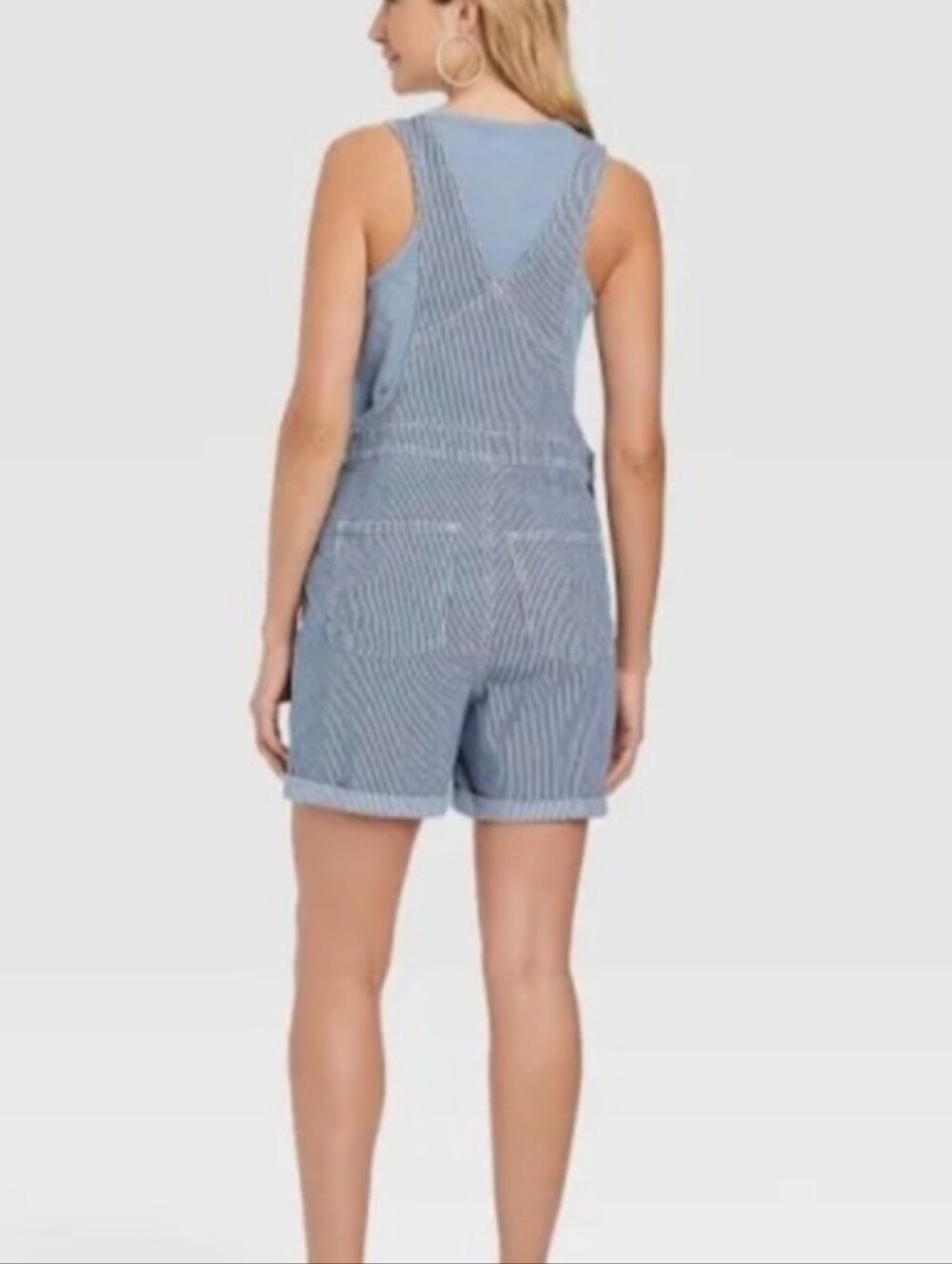 Universal Thread Railroad Stripe Denim Overalls Size 12 New - Picture 6 of 8